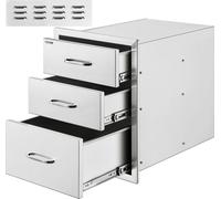 VEVOR 3 Tiroirs BBQ Bloc de tiroirs 46 X 58 CM Commode à tiroirs Barbecue au charbon de bois