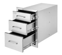 VEVOR 3 tiroirs BBQ Tiroirs 36X51cm Barbecue Gaz Acier inoxydable