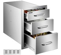VEVOR 3 tiroirs BBQ Tiroirs 36X51cm Barbecue Gaz Acier inoxydable