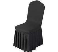 VEVOR 30PCs Housses de Chaise Extensibles Noires en Élasthanne pour Mariage Noir