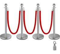 VEVOR 4 x système exclusif de guidage des personnes "VIP" Barrière Poteau de délimitation Chrome