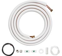 VEVOR 4876,8 mm Kit de conduites mini split, 6,4 et 9,5 mm de diamètre extérieur, tubes en cuivre et isolation à trois couches, pour climatiseurs ou appareils à pompe de chauffage et HVAC avec de nomb