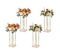 VEVOR 4PCS Support de Fleurs de Mariage 60 cm Porte-fleurs Métal Doré Centre de Table Mariage Vase Géométrique Stratifié Présentoir Floral pour Réception d'Événements, Décoration de Fête à la Maison