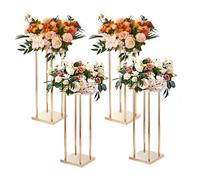 VEVOR 4PCS Support de Fleurs de Mariage 80 cm Porte-fleurs Métal Doré Centre de Table Mariage Vase Géométrique Stratifié Présentoir Floral pour Réception d'Événements, Décoration de Fête à la Maison