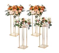 VEVOR Support de fleurs mariage 80 cm – Lot de 4, métal doré, présentoir géométrique