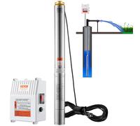 VEVOR Pompe Immergée pour Puits Profond, 1500 W, Pompe à Eau en Acier Inox, Débit 9,8 m³/h, 108 m, avec Cordon Électrique 19,4 m, Boîtier de Commande Externe, IP68 pour Maison, Irrigation Industrielle