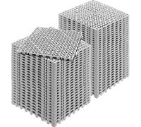 VEVOR Lot de 55 Dalles de Jardin Piscine 30x30x1,5 cm Gris Dalle Clipsable Ajourée Antidérapante en PVC Drainage Rapide Revêtements de Sol Extérieur Intérieur pour Terrasse Cuisine Spa Salle de Bain