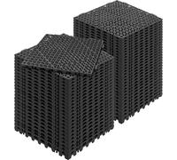 VEVOR Dalles clipsables 30x30x1,5 cm PVC – ajourées antidérapantes à drainage rapide, lot de 55 noir