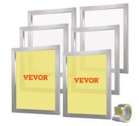 VEVOR 6 pcs. Cadre de sérigraphie en alliage d'aluminium Presse de sérigraphie 50,8 x 61 cm, Accessoires pour machine de sérigraphie 305 Mesh, Résistance à l'acide & Non déformable pour taies d'oreill