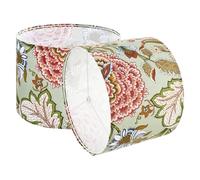 VEVOR Abat-jour tambour, 2 pcs, 33 x 33 x 25 cm, abat-jour de remplacement moyen en lin, housse de rechange pour lampes de table, lampadaires et suspensions, assemblage facile, motif floral foncé