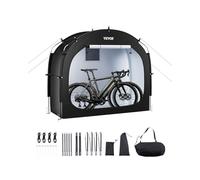 VEVOR Abri à Vélo pour 1-2 Vélos Tente de Rangement Spacieuse Étanche, Fenêtre Ventilée, Poteaux Fibre de Verre, Double Fermeture Éclair, Tissu Oxford, Porte Simple, Facile à Installer, pour Extérieur