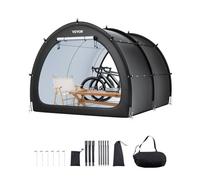 VEVOR Abri à Vélo pour Plus de 5 Vélos Tente de Rangement Spacieuse Étanche en Forme d'Éventail, avec Fenêtre Ventilée, Poteaux en Fibre de Verre, Double Fermeture Éclair, Tissu Oxford, pour Extérieur
