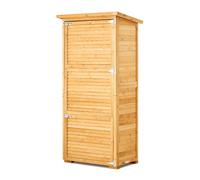 VEVOR Abri de Jardin, 800x500x1620 mm, Grand Abri de Rangement à Outils Extérieur en Bois de Cèdre, avec Cadre en Métal, Serrure, Armoire de Stockage à Toit Plat Étanche, pour Patio, Cour, Pelouse