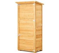 VEVOR Abri de Jardin, 800x500x1620 mm, Grand Abri de Rangement à Outils Extérieur en Bois de Cèdre, avec Cadre en Métal, Serrure, Armoire de Stockage à Toit Plat Étanche, pour Patio, Cour, Pelouse