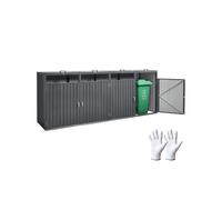 VEVOR Abri de rangement pour poubelles extérieur en acier galvanisé 4 x 240 L