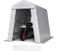 VEVOR Abri jardin 183x245cm, tente rangement portable. Double porte zippée. Pour motos, vélos, outils. Gris. Gris.