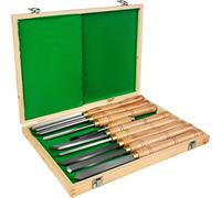 VEVOR Acier à grande vitesse avec coffret de ciseaux Set de ciseaux à bois 8 pièces Outils de sculpture Set de ciseaux pour la sculpture sur bois