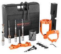 VEVOR Adaptateur à mortaiser pour perceuse, 4 mèches modèles, jeu de burins pour trous carrés, jeu de positionnement de mèches de table, outils à mortaiser et à tenonner avec 5 douilles, pour perceuse