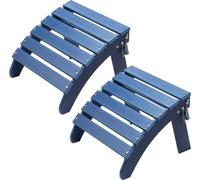 VEVOR Repose-pieds Pliable Adirondack, 475x480x350 mm, Lot de 2, PEHD, Résistant aux Intempéries pour Chaise Adirondack, Montage Facile, pour Extérieur, Porche, Piscine, Pelouse, Arrière-cour, Bleu