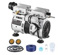 VEVOR Aérateur de Bassin 550 W Système d'Aération Lac jusqu'à 1,2 hectare Pompe à Air Étang Extérieure pour Circulation Oxygène en Eau Profonde, avec Compresseur Air, Diffuseur, Tuyau Lesté 30,5 m