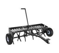 VEVOR Aérateur de Gazon Tracté 100 cm, Aérateur de Pelouse pour Tracteur Tondeuse à Dents Creuses, pour Pelouse et Jardin, Capacité de Charge 54,43 kg, avec Attelage Universel, Roues 270 mm, Plateau