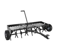 VEVOR Aérateur de Gazon Tracté 1220 mm, Aérateur de Pelouse pour Tracteur Tondeuse à Dents Creuses, pour Pelouse et Jardin, Capacité de Charge 68,04 kg, avec Attelage Universel, Plateau, Roues 270 mm