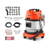 VEVOR Aérogommeuse à Coquille de Noix 13 L Sableuse à Noix 1200 W Nettoyeur Carbone de Moteur Automobile sur Roues pour Collecteurs d'Admission et Soupapes, avec 2,5 kg de Coquilles, 23 Adaptateurs
