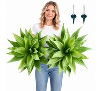 VEVOR Agave Artificiel, Plante Artificielle Agave 711x559 mm Vert Lot de 2, Décoration Intérieure pour Maison, Jardin, Bureau, Salon, Chambre et Porche, en PEHD, Texture Réaliste, Piquets de Fixation