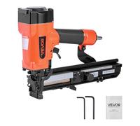 VEVOR Agrafeuse Pneumatique, Calibre 16, Compatible avec Agrafes Non Incluses Couronne Large 26,4 mm de Longueur 16-38 mm, 4,8-8,3 bar, 2 Modes, pour Travail Bois, Tapisserie, Clôtures, Sous-planchers