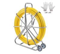 VEVOR Aiguille d'électricien 200 m – fibre de verre, support acier, 3 têtes, 8 mm non conducteur