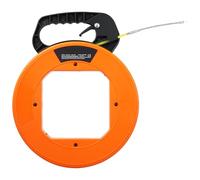 VEVOR Aiguille Électricien 30,5 m Tire Fils Électrique Fibre de Verre 4,2 mm avec Boîtier, Poignée, Facile à Utiliser, Outil Extraction Câble Flexible pour Murs, Conduits Électriques, Non Conducteur