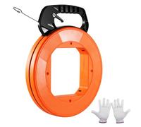 VEVOR Aiguille Électricien 36,5 m Tire Fils Électrique en Acier avec Boîtier, Poignée, Outil d'Extraction de Câble Flexible 3,1 mm, Facile à Utiliser, pour Murs, Conduits Électriques, Non Conducteur