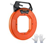 VEVOR Aiguille Électricien 73,2 m Tire Fils Électrique en Acier Extracteur Tirage Fil Câble Flexible 3 mm avec Boîtier en Plastique Poignée Robuste Gants pour Murs Conduits Électriques Non Conducteur