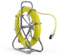 VEVOR Aiguille Électricien avec Support 100 m Tire Fils Électrique Fibre Verre 6,3 mm Aiguille de Tirage Câble Électrique pour Murs Conduits Électriques, avec Graduation, Verrouillage, Non Conducteur