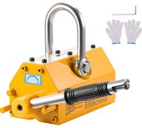 VEVOR Aimant de levage Aimant de levage permanent 600 kg Force de traction Aimant de levage avec poignée de déverrouillage & crochet en acier, dans les grues d'atelier et les engins de levage, pour so