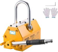 VEVOR Aimant de Levage Permanent Capacité de Traction 1000 kg, Porteur Magnétique en Néodyme N42, avec Poignée de Déverrouillage et Crochet en Acier, Outil pour Manutention Tôle Pièces Métailliques