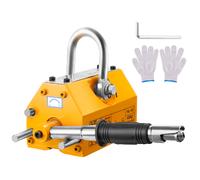 VEVOR Levage Magnétique 400 kg Aimant de Levage Permanent en Néodyme N42 Porteur Magnétique 156x91x98 mm avec Crochet Chromé Facteur de Sécurité 2,5 Outil pour Manutention Tôle Matériels Magnétiques