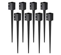 VEVOR Ancrage de poteau de clôture, 8 pcs, piquet de poteau en métal avec revêtement en poudre noir, extérieur 914 x 113 x 113 mm (intérieur 89 x 89 mm) pour boîte aux lettres et balustrade de jardin