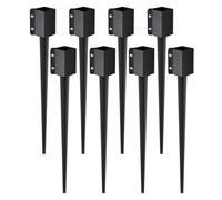 VEVOR Ancrage de poteau de clôture, 8 pcs, piquet de poteau en métal avec revêtement en poudre noir, extérieur 914 x 113 x 113 mm (intérieur 89 x 89 mm) pour boîte aux lettres et balustrade de jardin