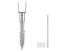 VEVOR Ancre de poteau sans creuser, 1 pcs, support de poteau à visser DIY, 100 x 70 x 700 mm, 6 tire-fonds et 1 barre d'armature, en acier robuste en U, pour boîtes aux lettres et poteaux de clôture