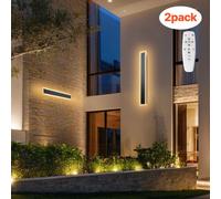 VEVOR Applique Murale Extérieur, 11 W, Éclairage Extérieur Mural, Lot de 2, Appliques Murales Modernes LED 60 cm, Réglable 2700 K-6000 K, Étanche IP65, Lumière Multidirectionnelle, pour Porche, Garage