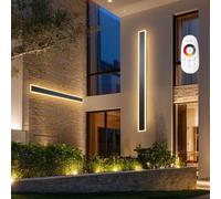 VEVOR Appliques Villa, pack de 2, bandes de 150 cm de long, appliques extérieures modernes, 2700 K-6000 K, IP65 étanche, inoxydable, dimmable, lumière murale, pour maison, véranda, jardin, terrasse, g
