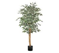 VEVOR Arbre Artificiel, 1,5 m, Plante Artificielle en PE Ficus Artificiel avec Pot Noir, Tronc et Feuilles Vertes Réalistes, Faux Arbre pour Bureau, Salon, Chambre à Coucher, Décoration d'Intérieur