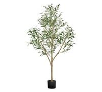 VEVOR Arbre Artificiel, 1,5 m, Plante Artificielle en PE Olivier Artificiel avec Pot Noir, Tronc et Feuilles Vertes Réalistes, Faux Arbre pour Bureau, Salon, Chambre à Coucher, Décoration d'Intérieur
