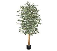 VEVOR Arbre Artificiel, 1,8 m, Plante Artificielle en PE Ficus Artificiel avec Pot Noir, Tronc et Feuilles Vertes Réalistes, Faux Arbre pour Bureau, Salon, Chambre à Coucher, Décoration d'Intérieur