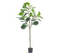 VEVOR Arbre Artificiel 1556 mm Plante Artificielle PE Haut Figuier Lyre Faux Arbre Vert Pot 150x125 mm Décoration de Style Fausse Plante pour Maison Bureau Hôtel Centre Commercial Intérieur Extérieur