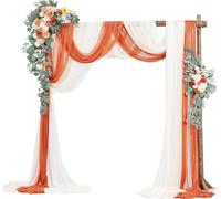 VEVOR Arc de mariage, fleurs orange pour arche de mariage avec rideaux, pour bouquets de cérémonie, décoration de fond de réception