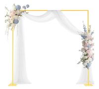 VEVOR Arche de Mariage Carré 2,4 x 2,4 m Support de Fond Arche Stable en Métal avec Tubes Carrés pour Décoration de Mariage, Anniversaire, Remise de Diplômes, Fêtes, Cérémonies, Célébrations, Doré