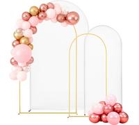 VEVOR Arche de Mariage Lot de 2 Support de Fond Arche 2,2 m 1,8 m pour Décoration Mariage, Anniversaires, Remises de Diplômes, Fêtes, Cérémonies, Célébrations, avec Housse Tissu Structure Métal Doré