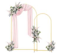 VEVOR Arche de Mariage Lot de 2 Support de Fond Arche 2,2 m et 1,8 m pour Décoration de Mariage, Anniversaires, Remises de Diplômes, Fêtes, Cérémonies, Célébrations, Structure Stable en Métal, Doré
